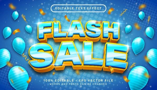 flash sale 3d text effect and editable text effect