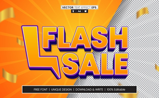 Flash Sale 3D Text Effect Fully Editable