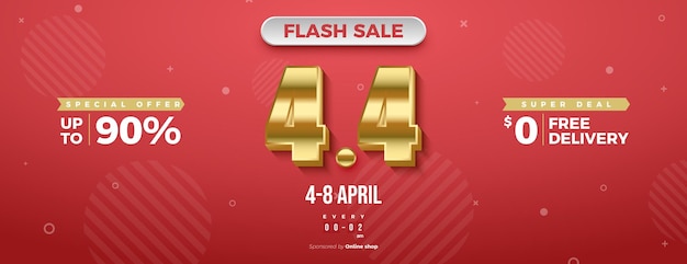 Flash sale at 4 4with solid gold numbers