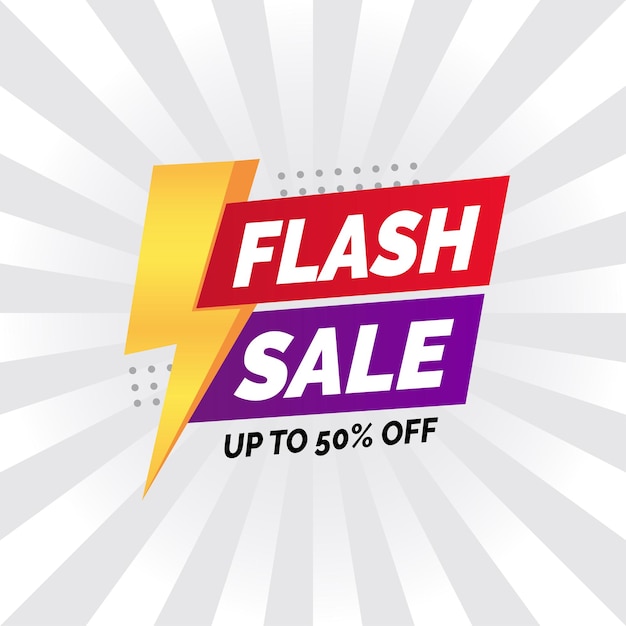Flash Sale 50 Gradient Poster Online e-commerce korting promotie Typografie sjabloon