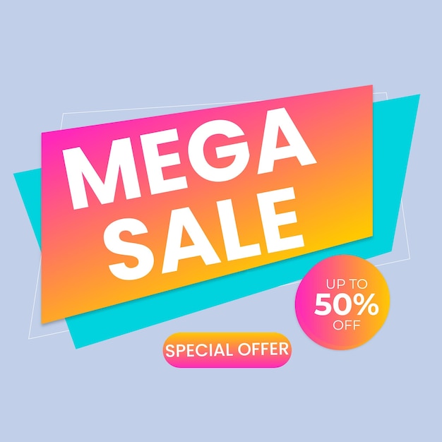 Flash Sale 50 Off Beperkte tijd aanbod Moderne banner ontwerp geometrische vormen achtergrond
