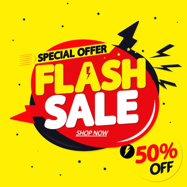 flash sale 50 off poster design template