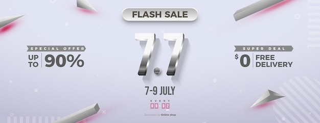 Flash sale 7 7 with floating silver 3d numbers