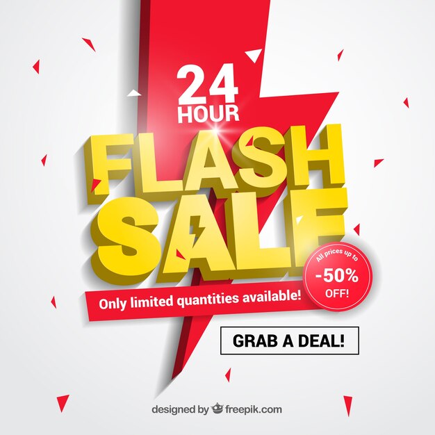 Flash sale background in flat style