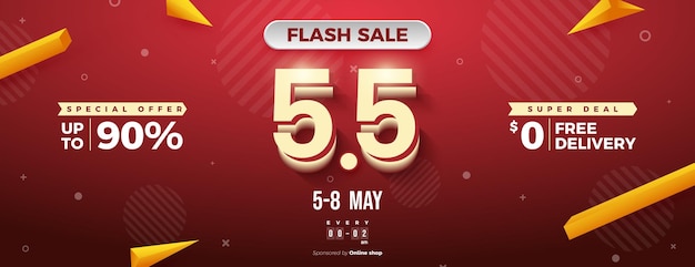 Flash sale background promotion at 5 5 sale