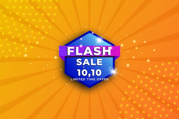 Vector flash sale background with hexagon badge