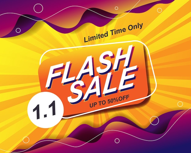 Шаблон фона баннера flash sale для события распродажи 1.1