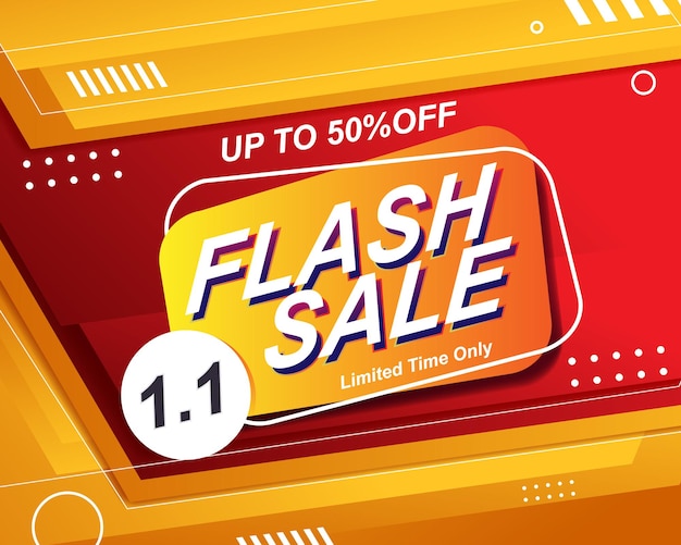 Шаблон фона баннера flash sale для события распродажи 1.1