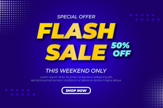 Vector flash sale banner background template