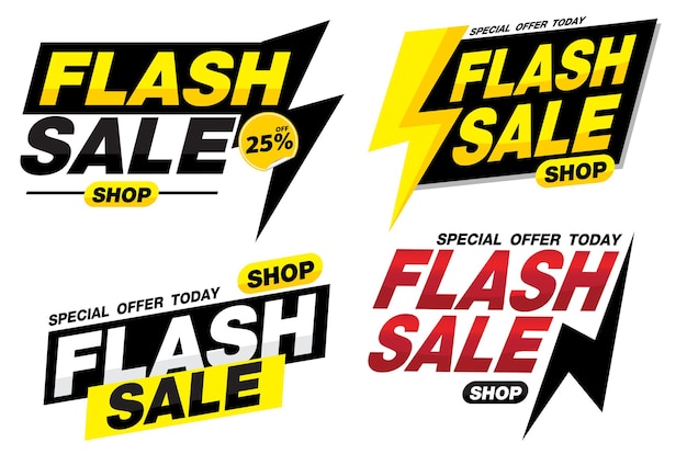 Design di tag banner banner di vendita flash per il marketing