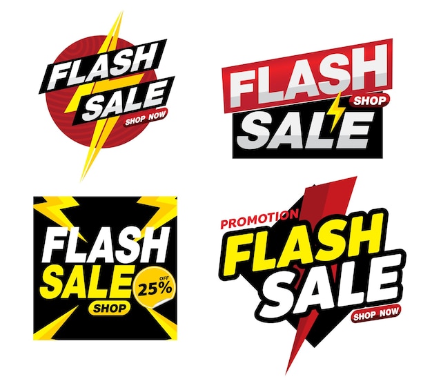 Vector flash sale banner banner tag design for marketing