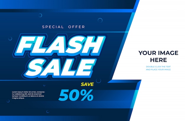 Vector flash sale banner design template