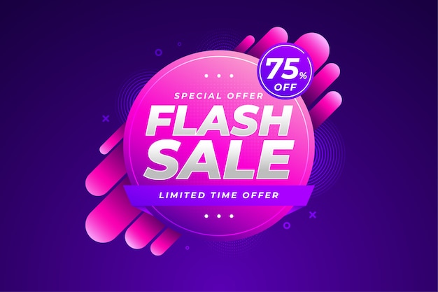 Flash Sale Banner динамический градиент жидкости аннотация