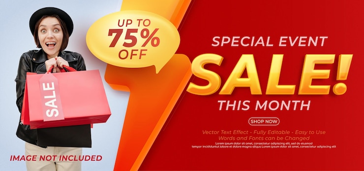 Vector flash sale banner end of season special event template design suitable for product promotion