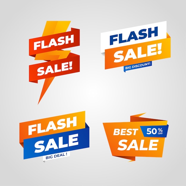 flash sale banner in origami stijl