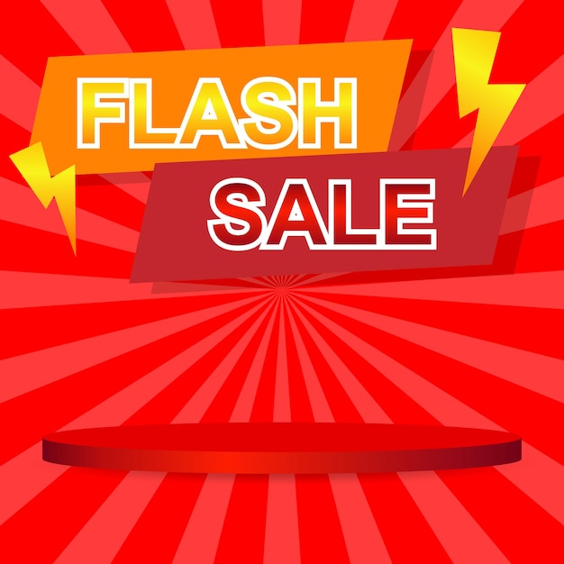 Banner di vendita flash per promozione dello shopping online offerta speciale per il concetto di cliente