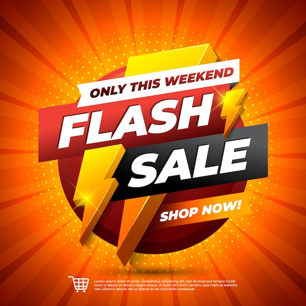 Vector flash sale banner promotion