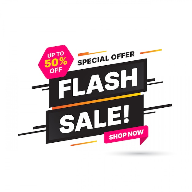 Flash Sale banner sjabloonontwerp, grote verkoop speciale aanbieding. einde seizoen speciale aanbieding banner. abstract promotie grafisch element