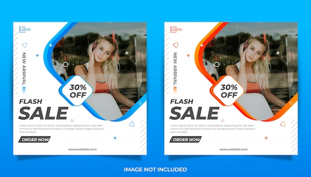 Vector flash sale banner for social media and cover