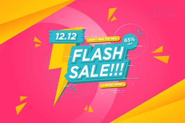 Vector flash sale banner, special offer and sale background template