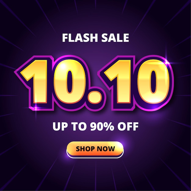 Flash sale banner tekst stijl effect