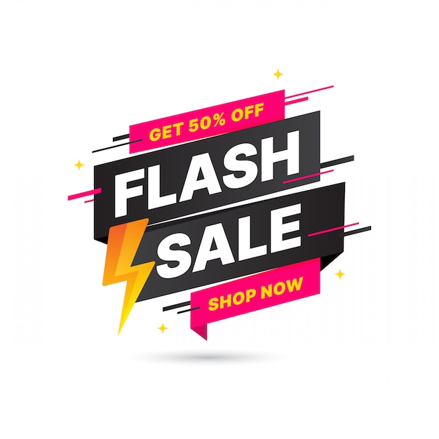 Flash Sale banner template design, Big sale special offer. end of season special offer banner. abstract promotion graphic element.