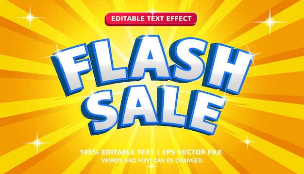 Flash sale banner template design for promotion editable text effect