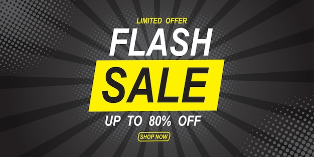 Flash Sale banner template design for social media and website Special Offer Flash Sale Campaign