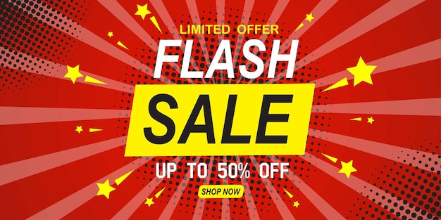 Flash Sale banner template design for social media and website Special Offer Flash Sale Campaign