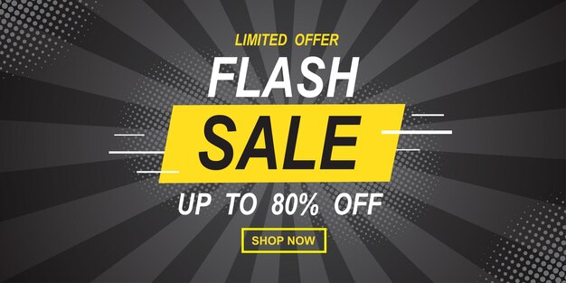 Flash sale banner template design for social media and website special offer flash sale campaign