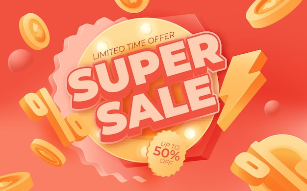 Flash sale banner template design.vector illustration.