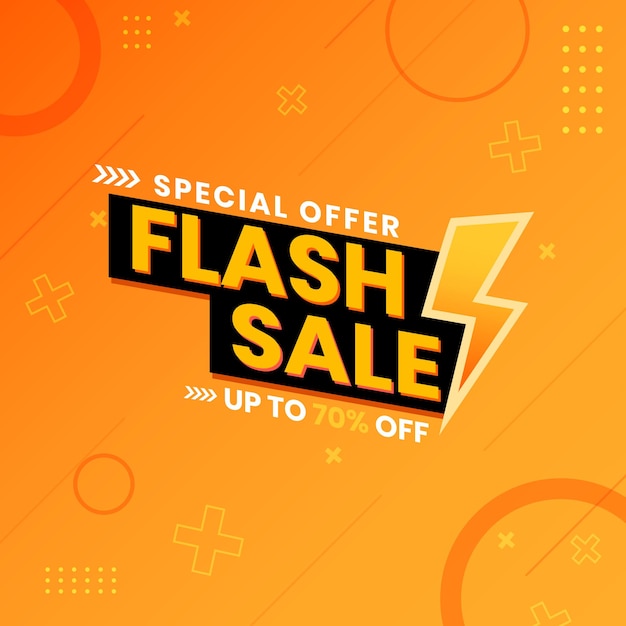 Flash sale banner template. flash sale banner design vector.