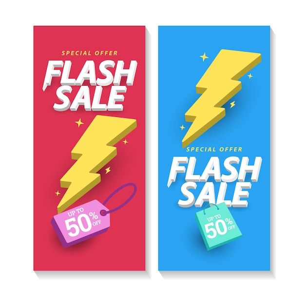 Modello di banner di vendita flash poster promozionale offerta speciale fino a 50 di sconto