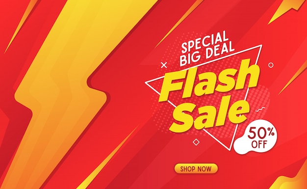 FLASH SALE BANNER TEMPLATE RED