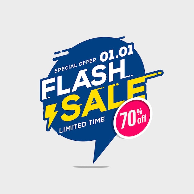 Flash sale banner template special offer with thunder