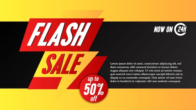 Flash sale banner template with thunder