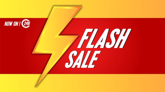 Flash sale banner template with thunder