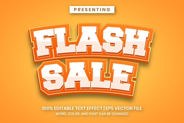 Vettore effetto di testo banner vendita flash