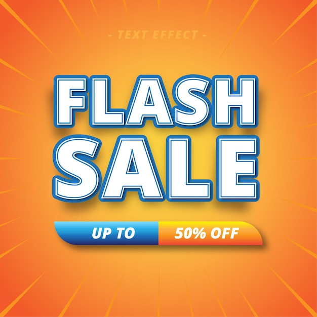 Эффект стиля текста баннера продажи flash