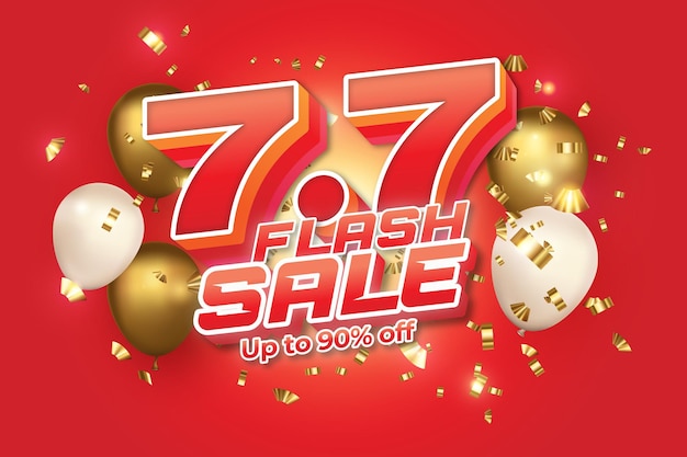 Flash sale banner with 77 number