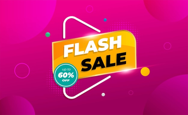 Flash Sale Banner with shapes