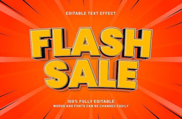 Flash sale bewerkbare tekst-effect in verkoop- en kortingstekststijl