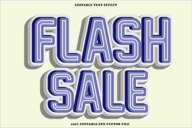 Vector flash sale bewerkbare teksteffect 3d emboss gradiënt stijl