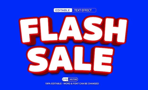 Flash Sale bewerkbare teksteffect Vector 3D-stijl