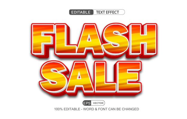 Flash Sale bewerkbare teksteffect Vector 3D-stijl