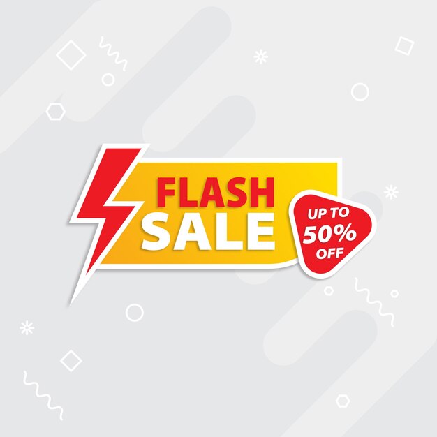 Modifica di pubblicità aziendale di vendita flash su una bolla gialla