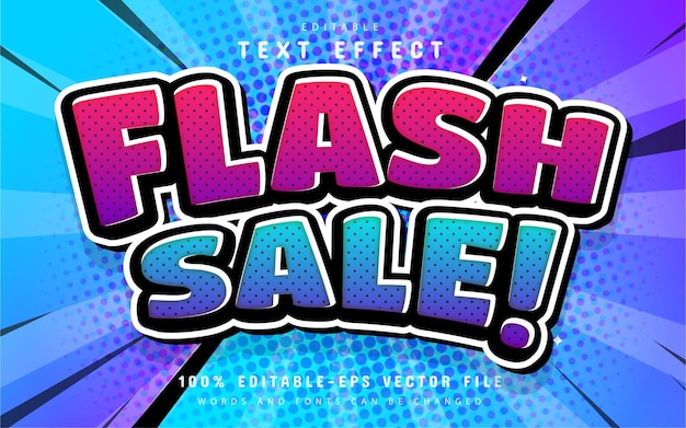 Vector flash sale comic style text effect