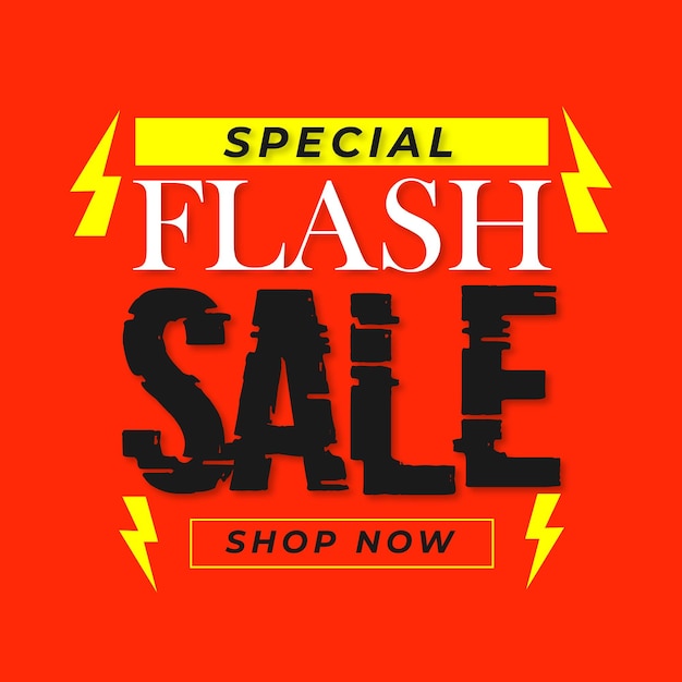 Vector flash sale discount banner design