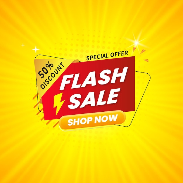 Vector flash sale discount banner promotion banner template design