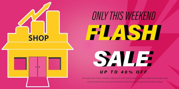 Vector flash sale discount banner template promotion